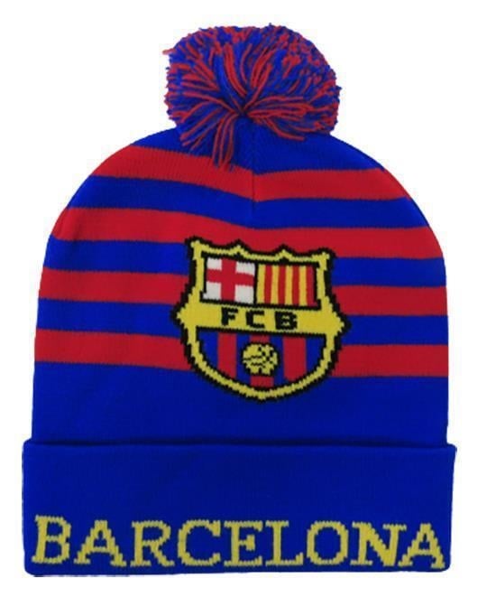 Barcelona Football Club Mens Size OSF Blue Hat Beanie Image 1