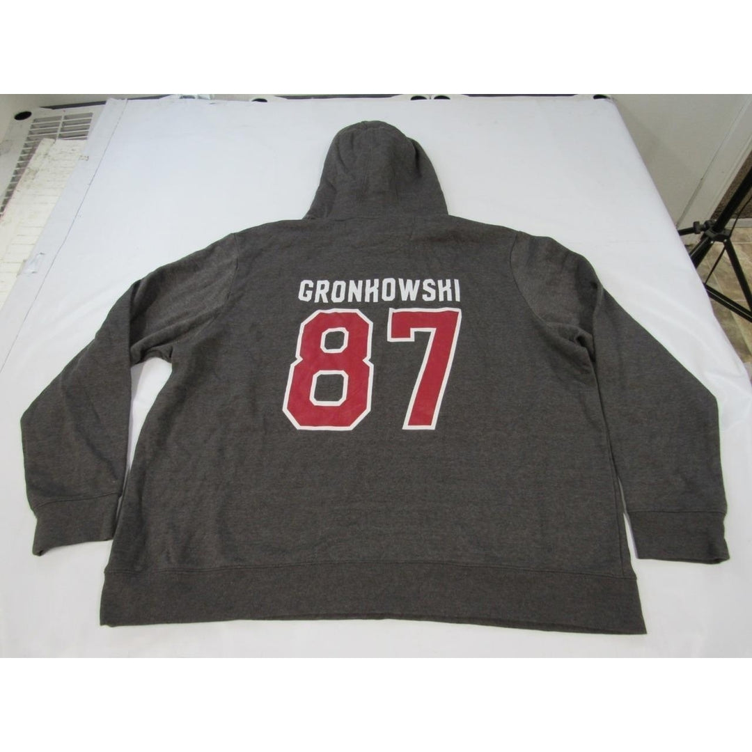 Tampa Bay Buccaneers 87 Rob Gronkowski Mens Size 3XL Dark Gray Hoodie Image 2