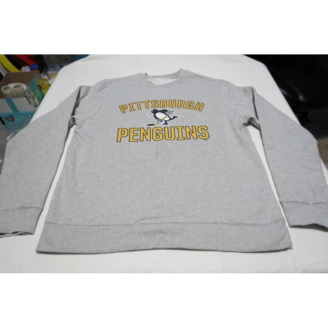 Pittsburgh Penguins Mens Size L Large Heathered Gray Sweatshirt Image 1