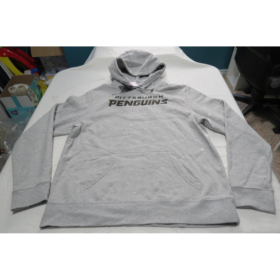 Pittsburgh Penguins Mens Size S Small Gray Hoodie Image 1