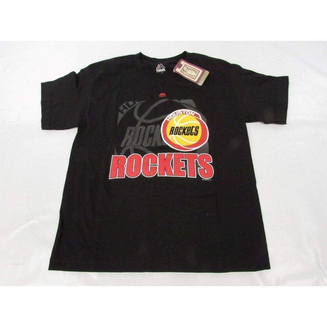 Houston Rockets Youth Size M Medium Majestic Black Shirt Image 1