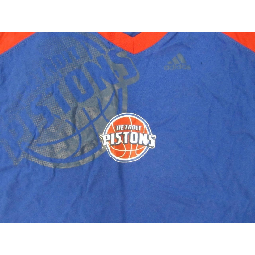 Detroit Pistons Youth Size XL XLarge (18/20) Adidas Blue Muscle Shirt Image 3