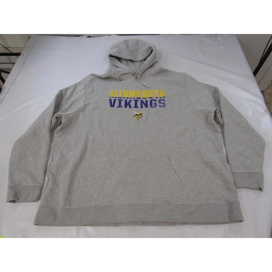 Minnesota Vikings Mens Size 5XL 5XLarge Gray Hoodie Image 1