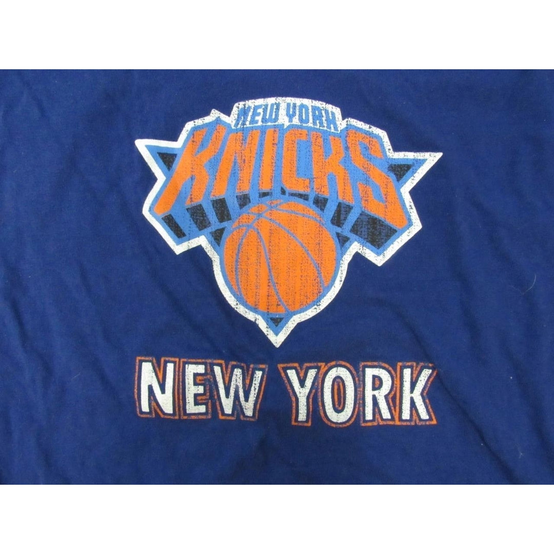 York Knicks Mens Size 3XL Blue Gray Majestic Long Sleeve Shirt Image 3