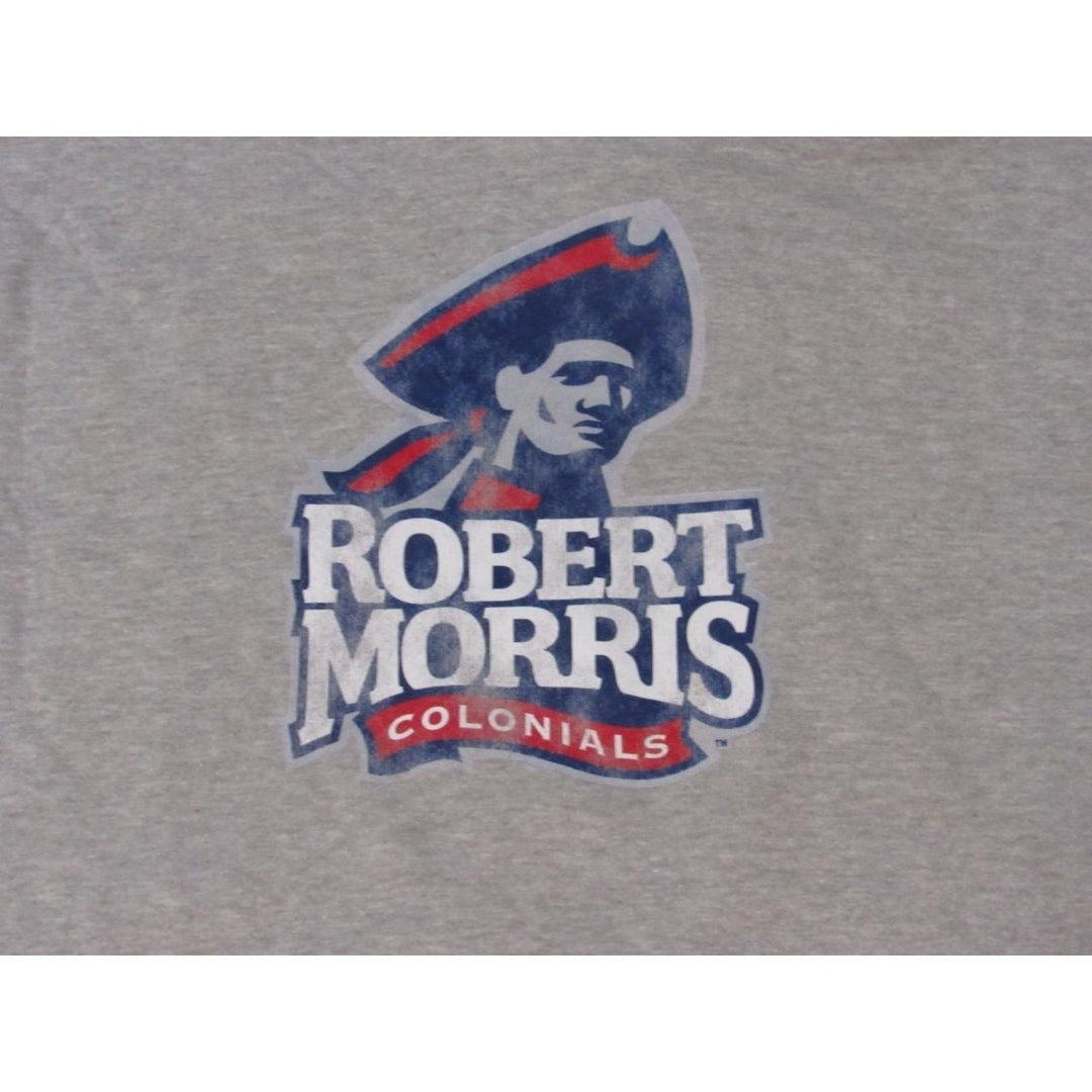 Robert Morris Colonials Mens Size 2XL Gray Hoodie w/ Distressed Print Image 3