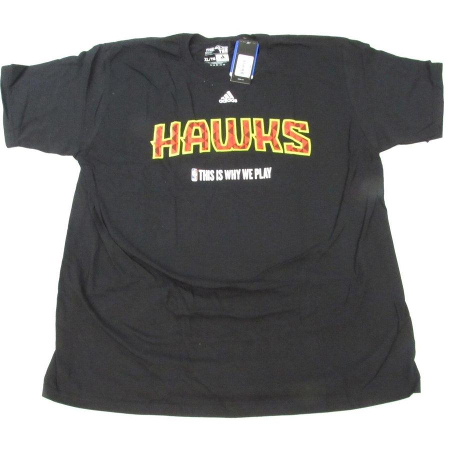 Atlanta Hawks Mens Size XL XLarge Black Adidas Shirt Image 1