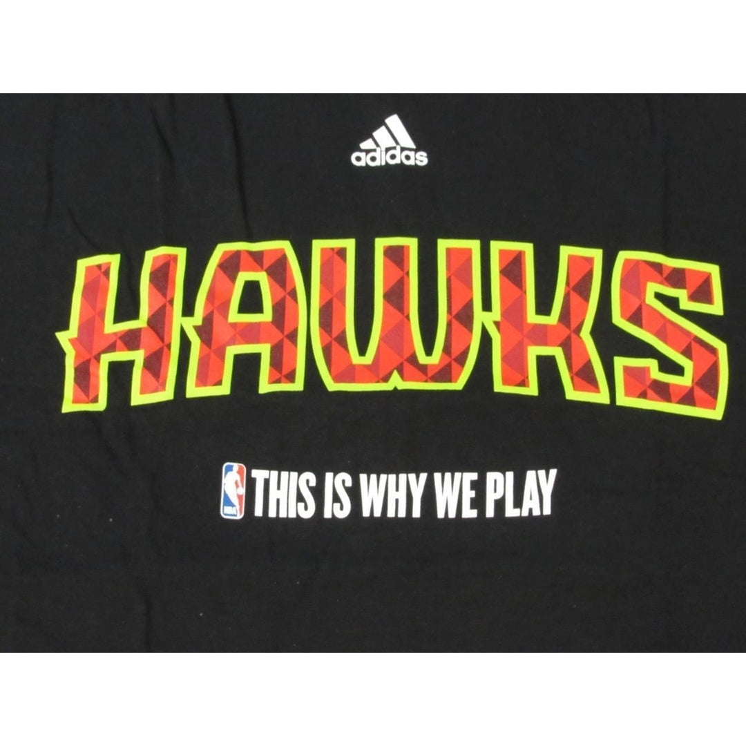 Atlanta Hawks Mens Size XL XLarge Black Adidas Shirt Image 2