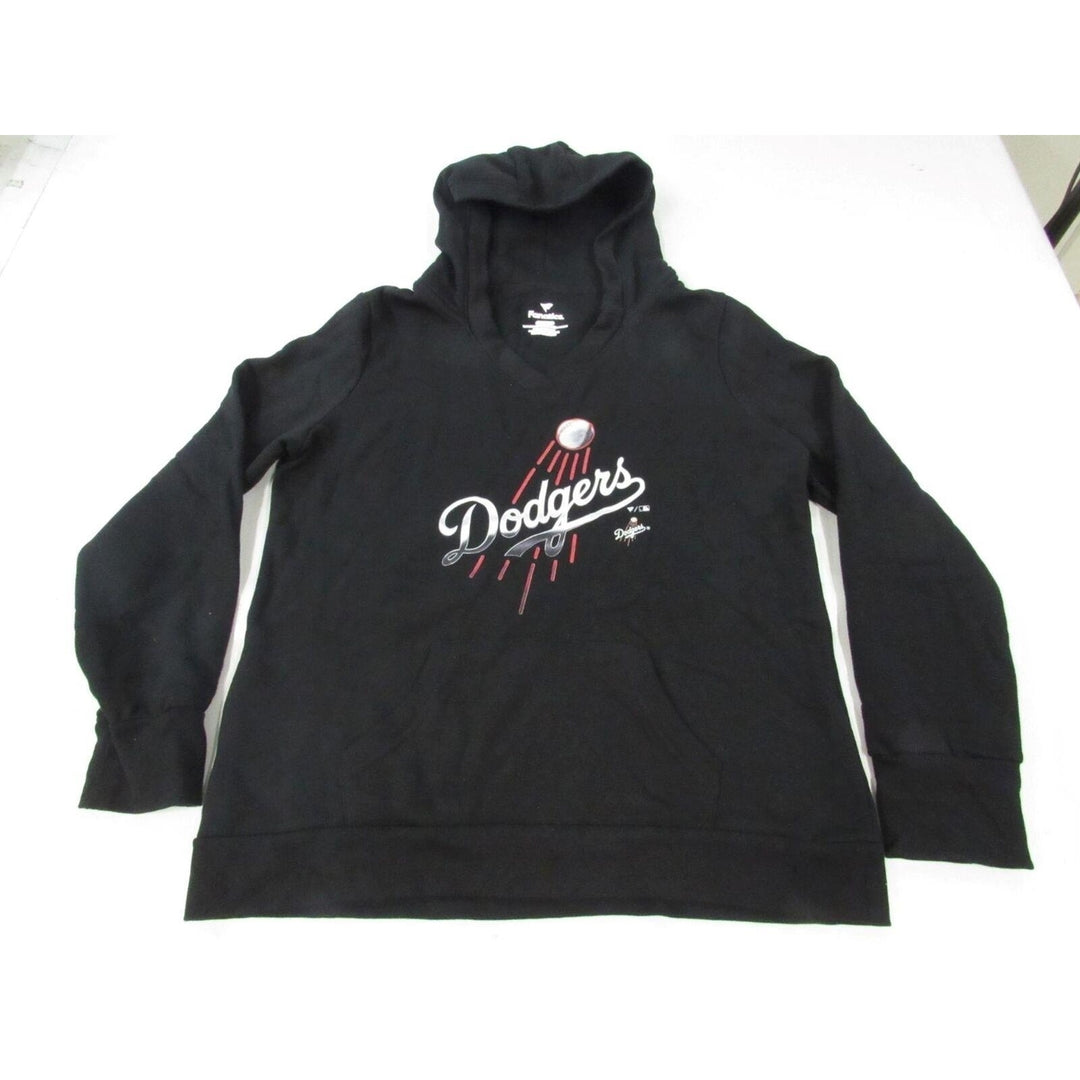 Los Angeles Dodgers Womens Size XL XLarge Black V-Neck Hoodie Image 1