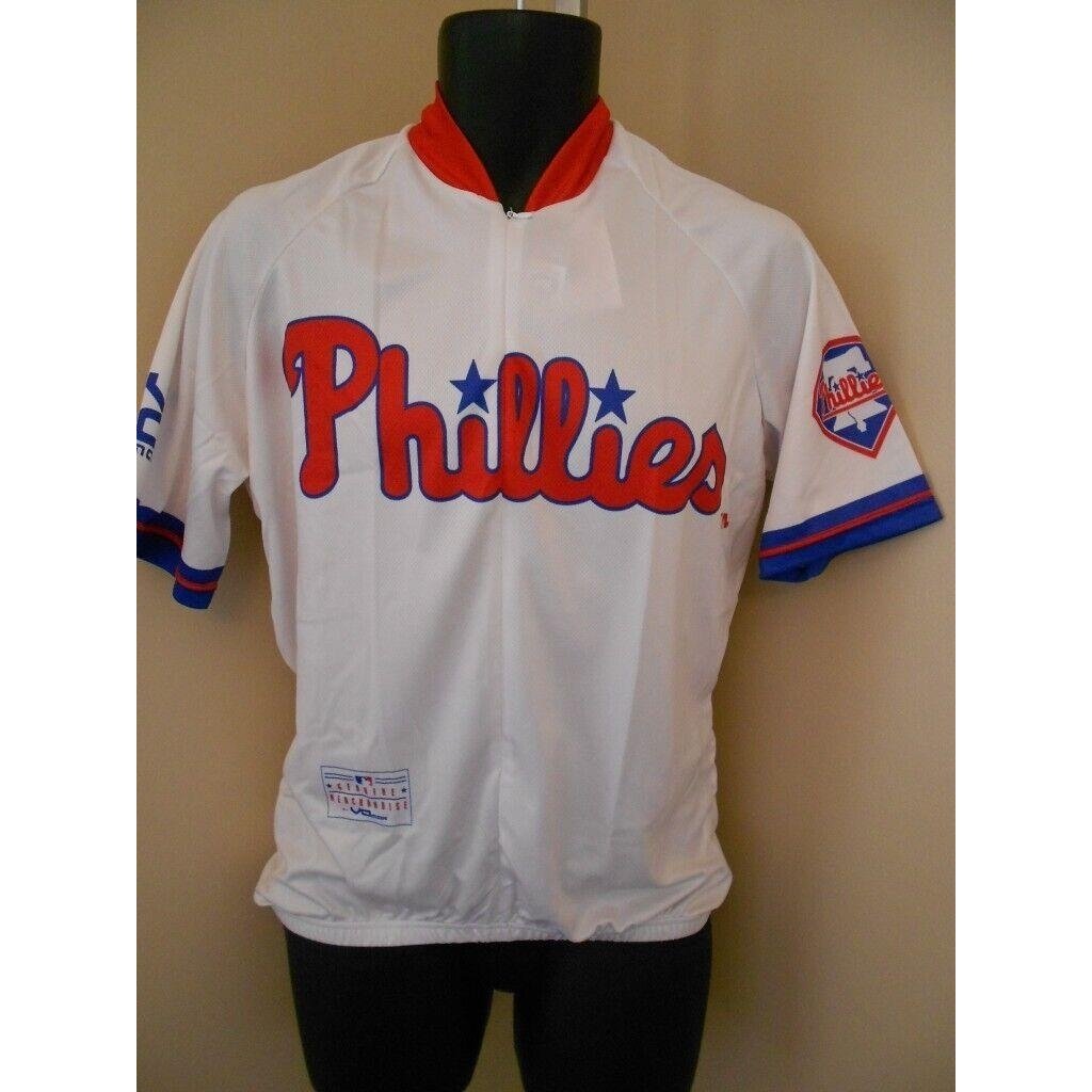 Philadelphia Phillies Vomax Biking Cycling Mens S Small Jersey 1/2 ZIP Shirt Image 1