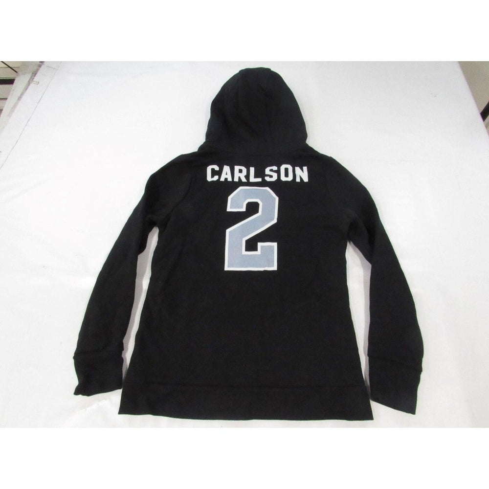 Las Vegas Raiders 2 Daniel Carlson Womens Size S Black V-Neck Hoodie Image 2