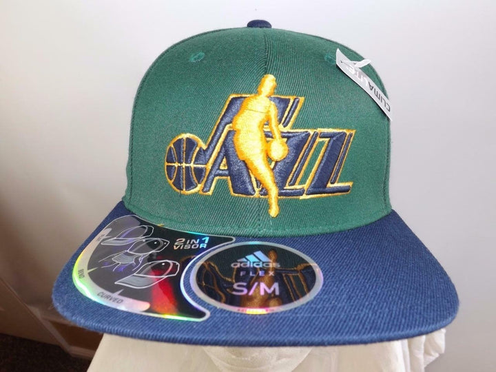 Utah Jazz Mens Adidas S/M Green Official Flex Fit Hat 24 Image 1