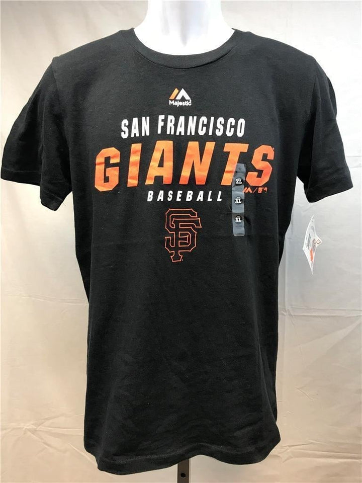 San Francisco Giants Youth Size XL X-Large (18) Black Majestic Shirt 20 Image 1