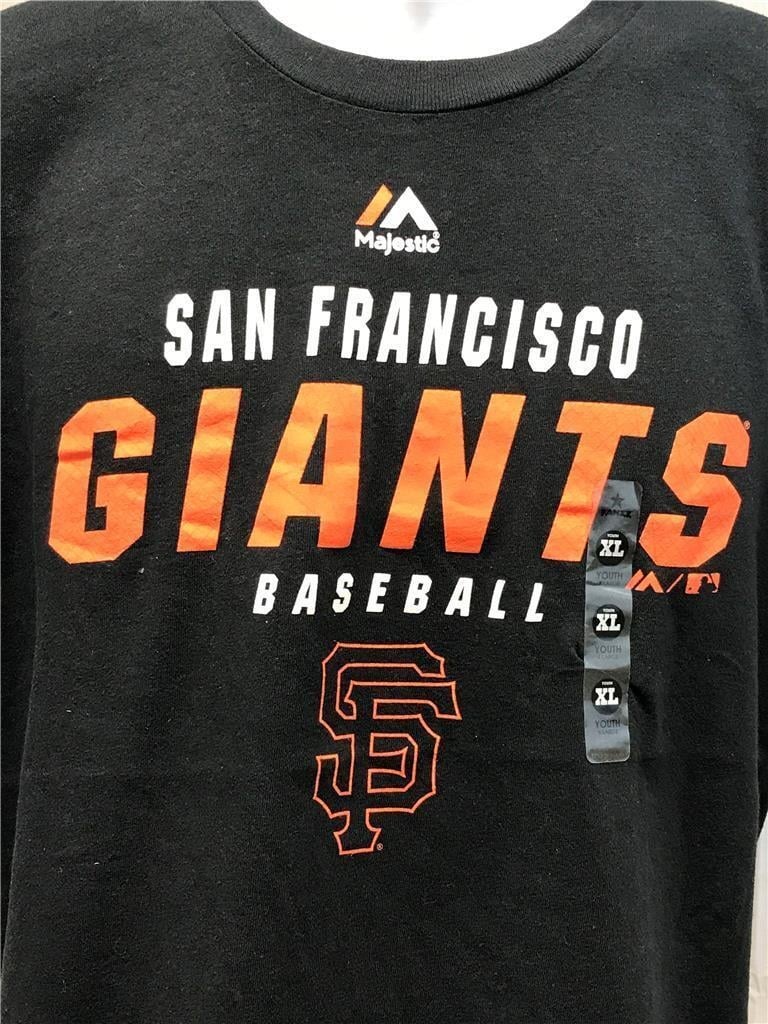 San Francisco Giants Youth Size XL X-Large (18) Black Majestic Shirt 20 Image 2