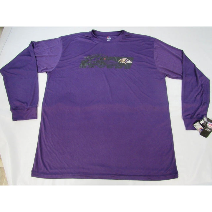 Baltimore Ravens Mens Size 2XL-Tall Majestic Long Sleeve Polyester Shirt Image 4