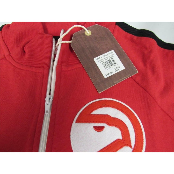 Atlanta Hawks Mens Size L Large Mitchell and Ness French Terry Jacket 100 Image 3