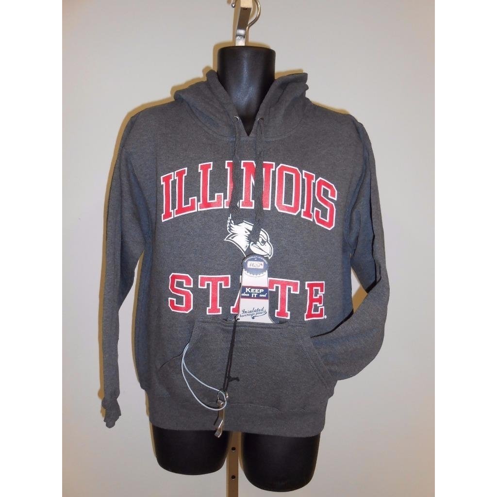 ILLINOIS STATE REDBIRDS MENS size S SMALL HOODIE with BEER HOLDER 67VR Image 1