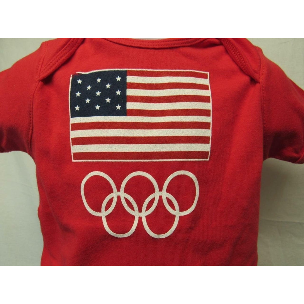 USA Olympic Infants Size 12 Months Red Creeper Image 2