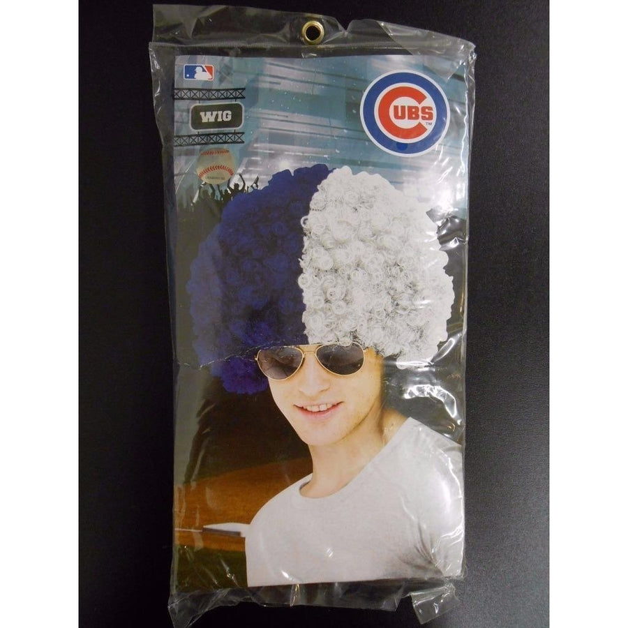 CHICAGO CUBS ADULT HALLOWEEN COSTUME 2 COLOR CLOWN WIG 70DN Image 1