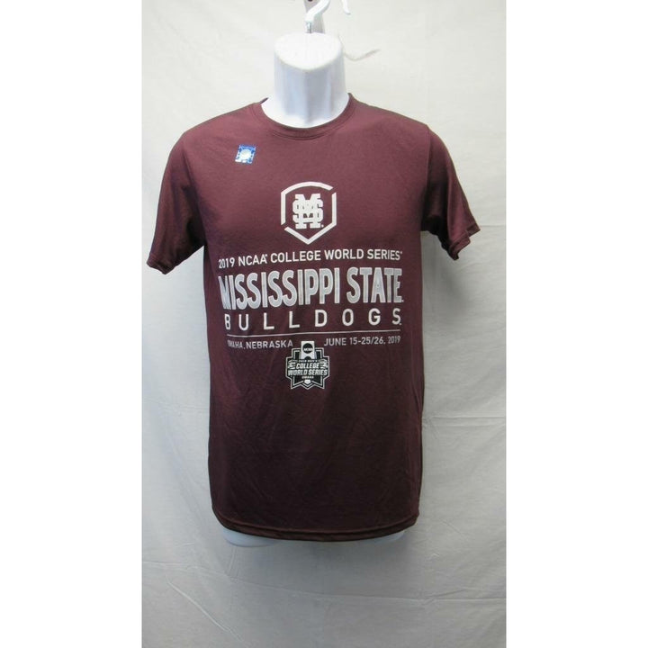 Mississippi Bulldogs College World Series 2019 Mens Size S Maroon Shirt Image 1