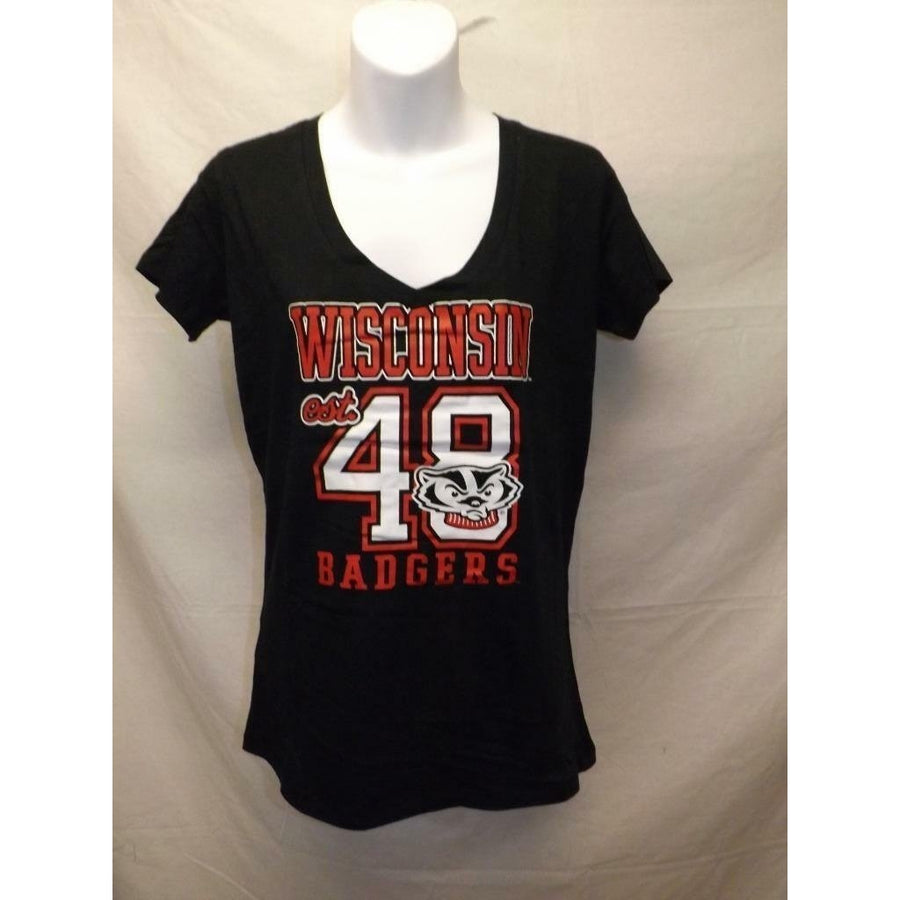 Wisconsin Badgers est.1848 Womens Size L Large Black Shirt Image 1