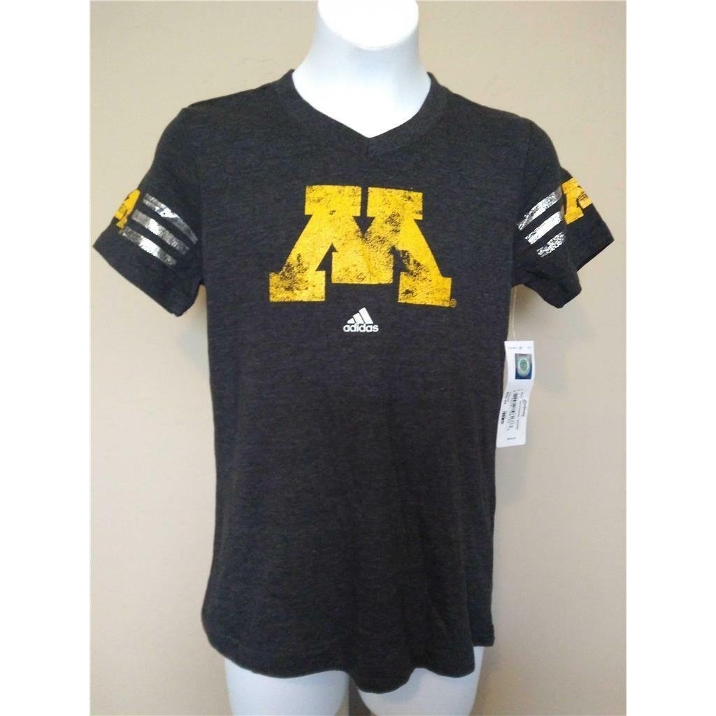 Minnesota Golden Gophers Youth Girls Size M 10/12 Gray Adidas Shirt Image 1