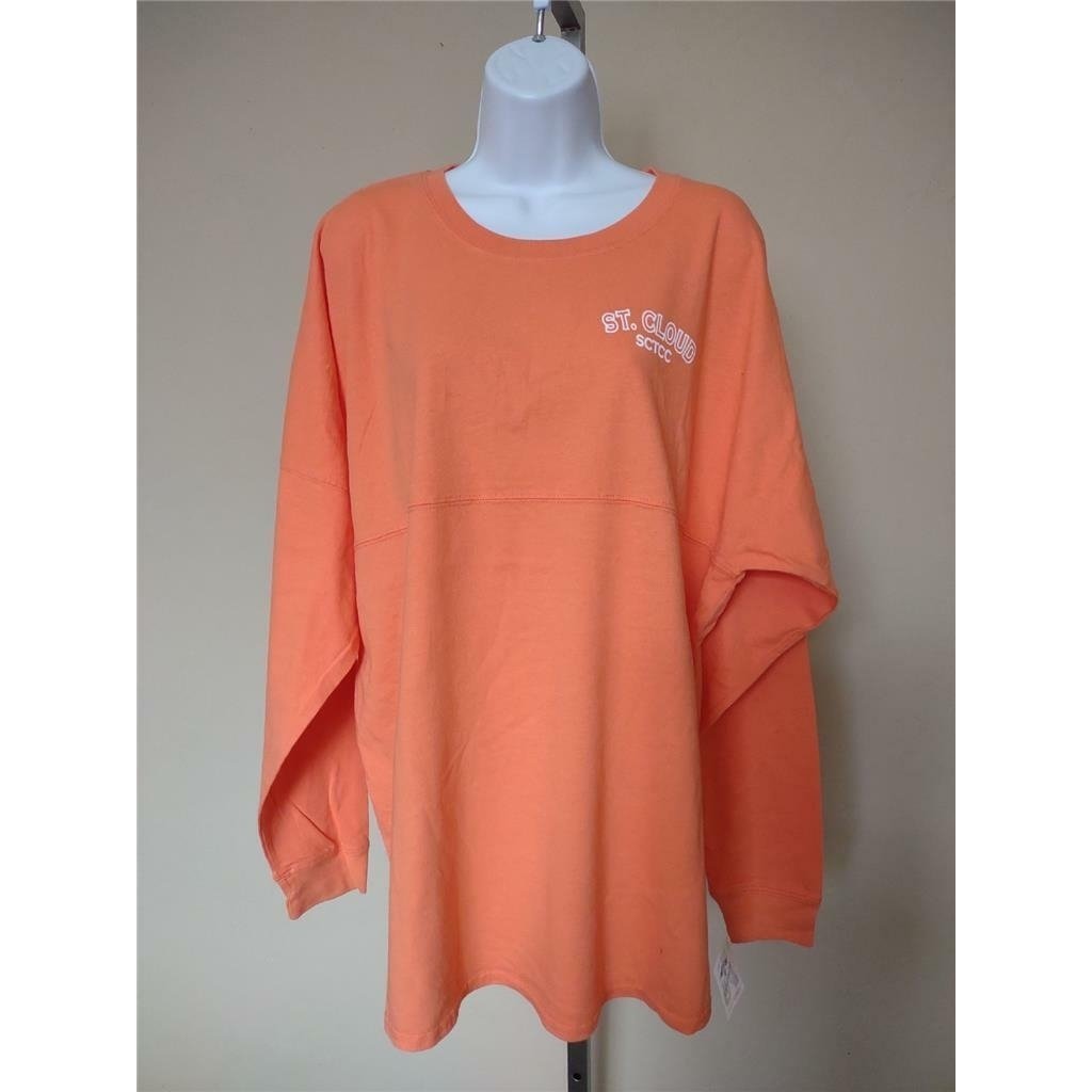 St. Cloud SCTCC Womens Size L Large Orange J. America Oversized Shirt Image 1