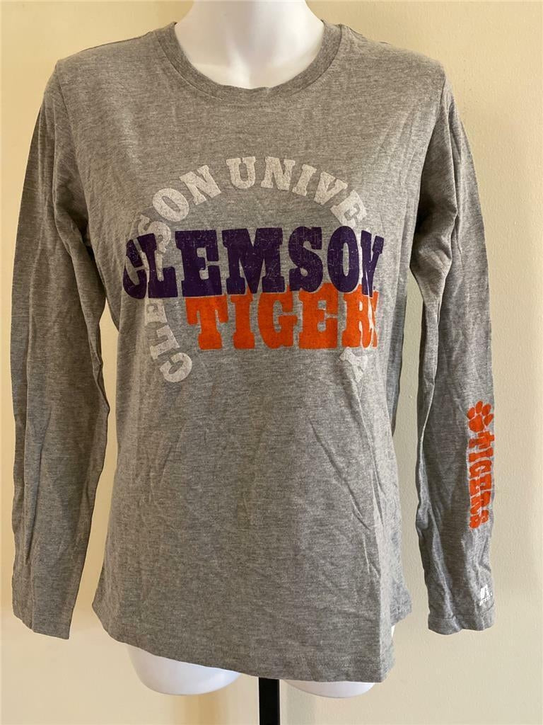 Clemson Tigers Womens Size M Medium Gray Russell Shirt Image 1