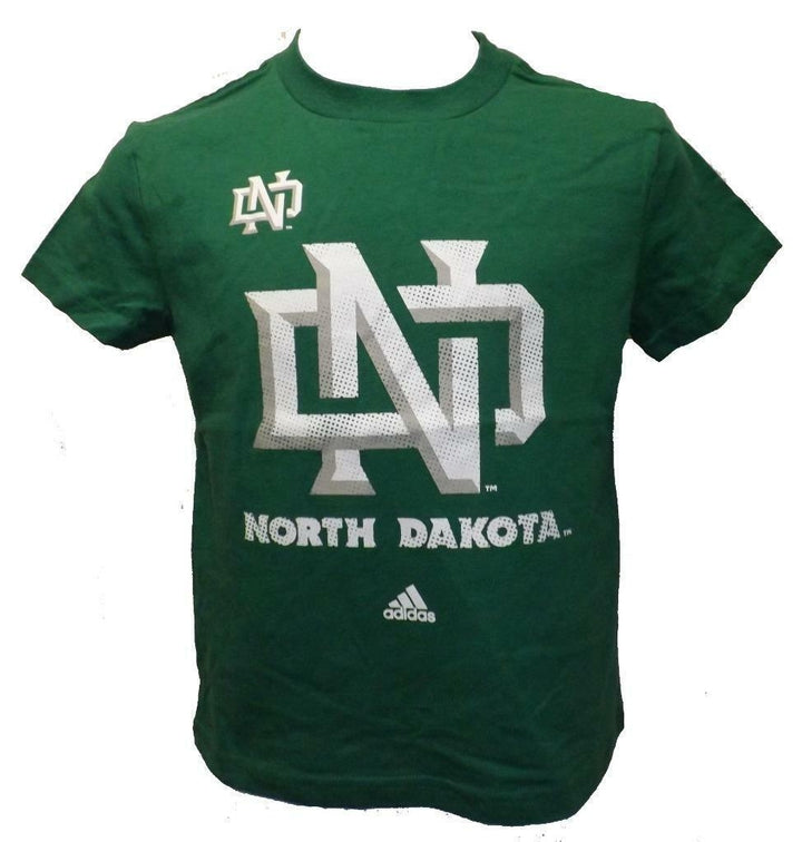 North Dakota Fighting Hawks Child Sizes M Medium (5/6) Green Adidas Shirt Image 1