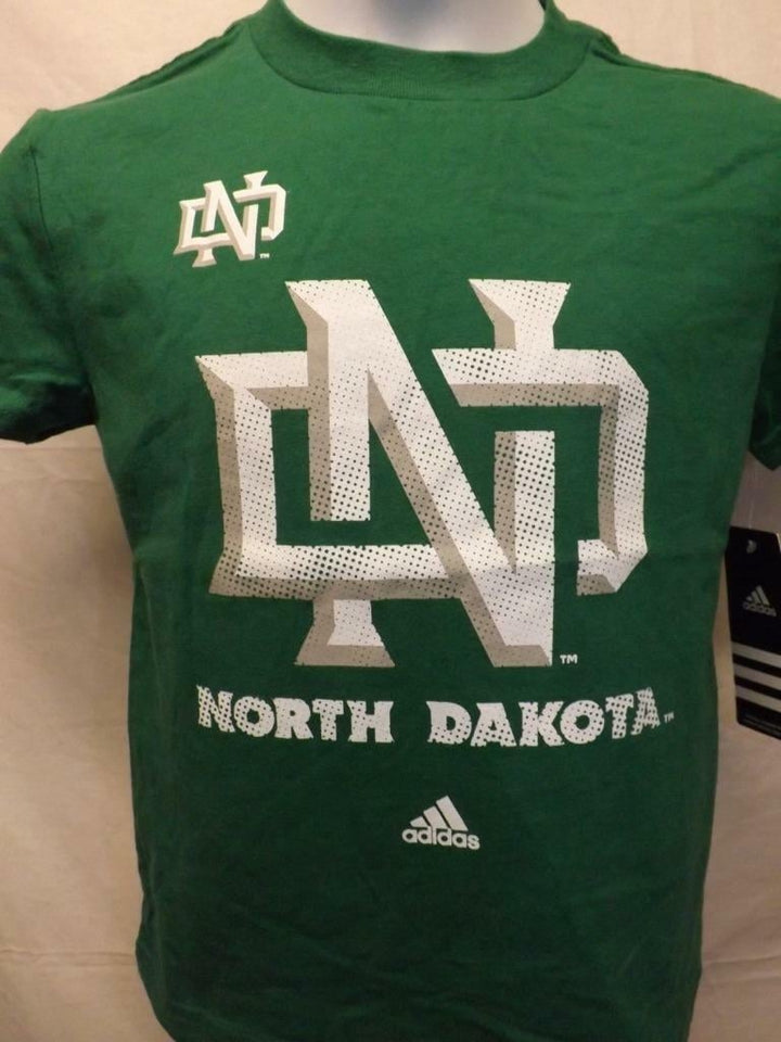 North Dakota Fighting Hawks Child Sizes M Medium (5/6) Green Adidas Shirt Image 2