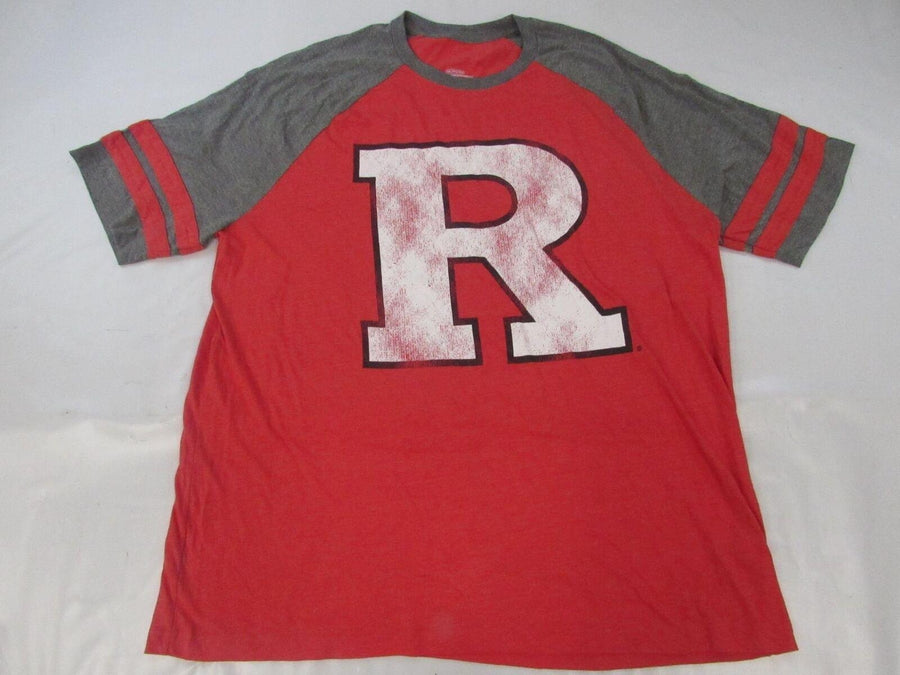 Rutgers Scarlet Knights Mens Size 3XL 3XLarge Red Shirt w/ Distressed Print Image 1