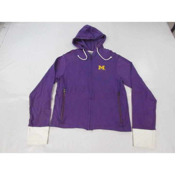 Michigan Wolverines Womens Size M Purple Light-Weight Full-Zip Jacket Hoodie Image 1