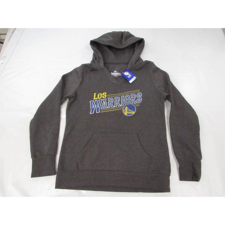 Golden State Warriors "Los Warriors" Womens Size M Dark Gray V-Neck Hoodie Image 1