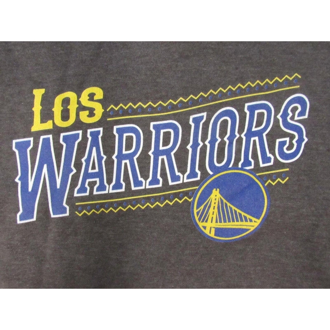 Golden State Warriors "Los Warriors" Womens Size M Dark Gray V-Neck Hoodie Image 3