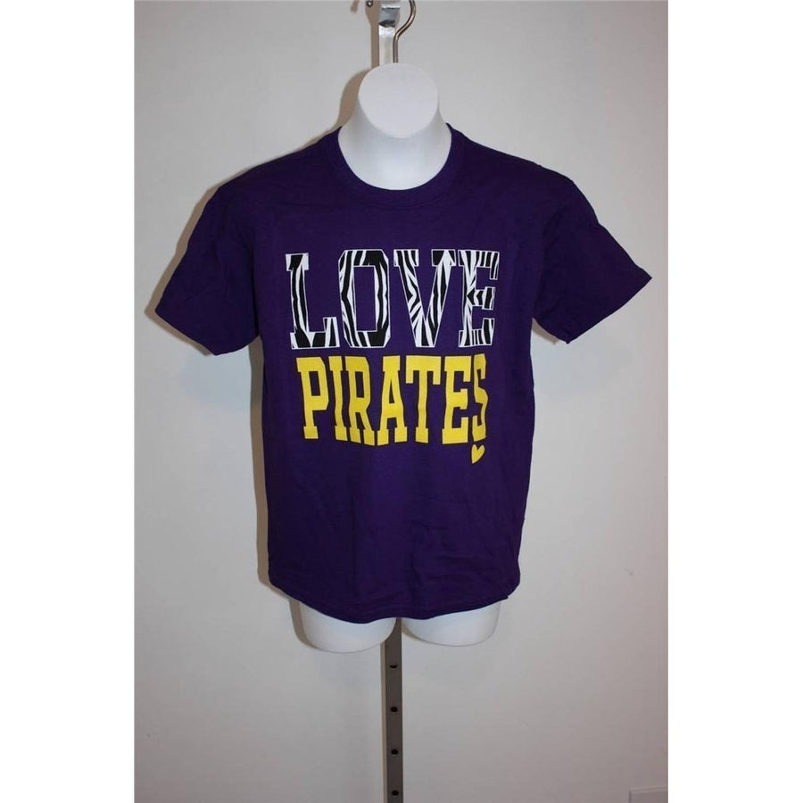 EAST CAROLINA UNIVERSITY PIRATES YOUTH GIRLS LARGE L Purple T-Shirt 29MP Image 1