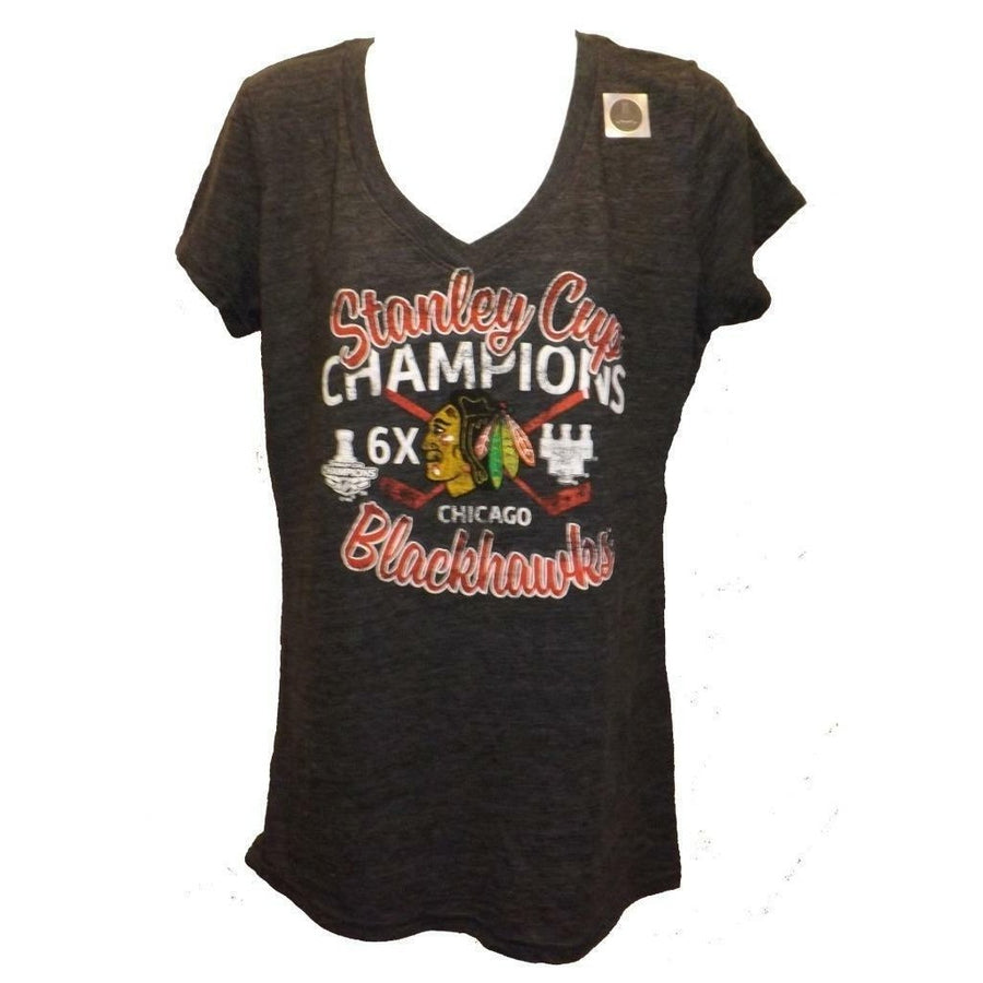 Chicago Blackhawks "6X Champion" Womens Size S Small Shirt by Alyssa Milano Image 1