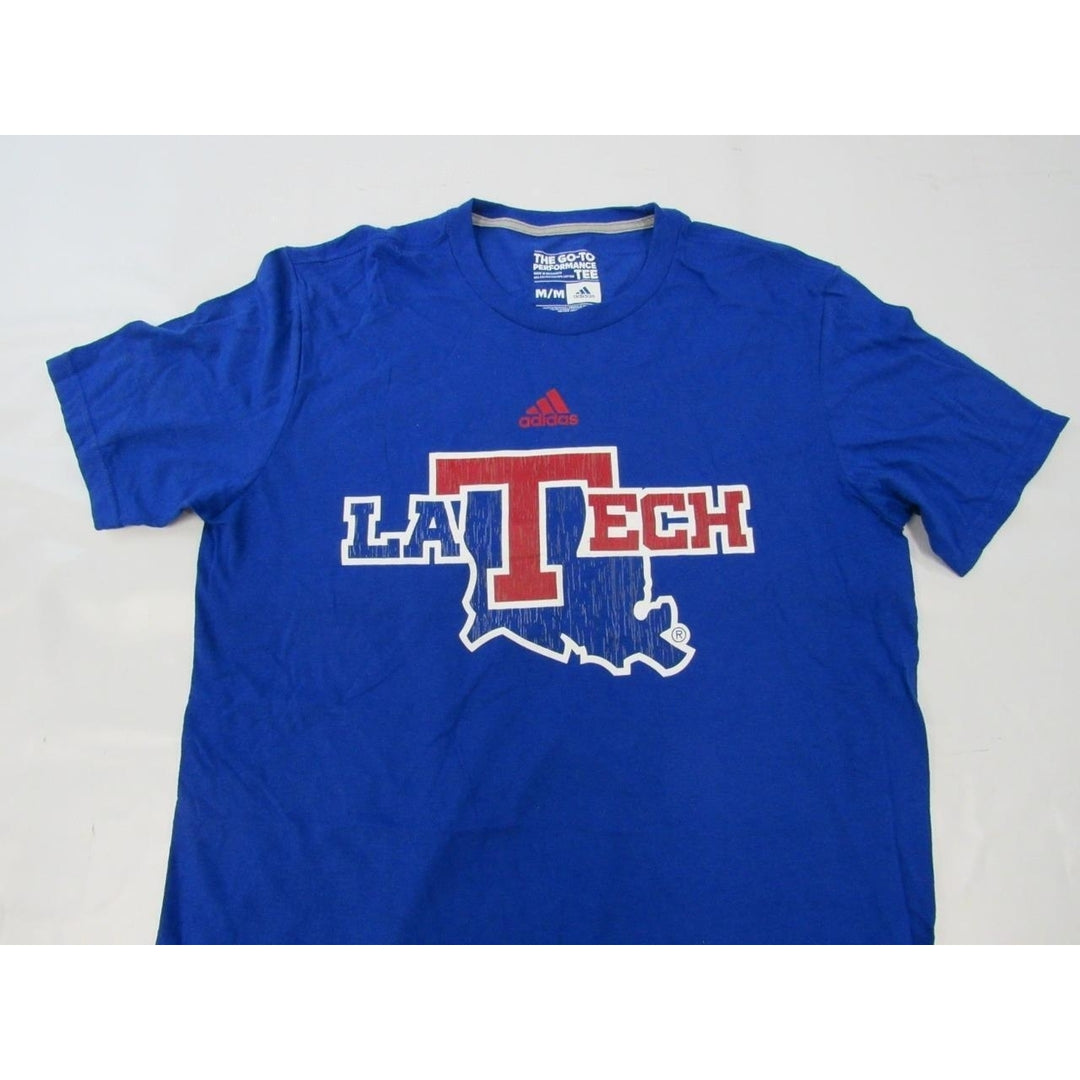 Louisiana Tech Bulldogs Mens Size M Medium Adidas Blue Shirt Image 4