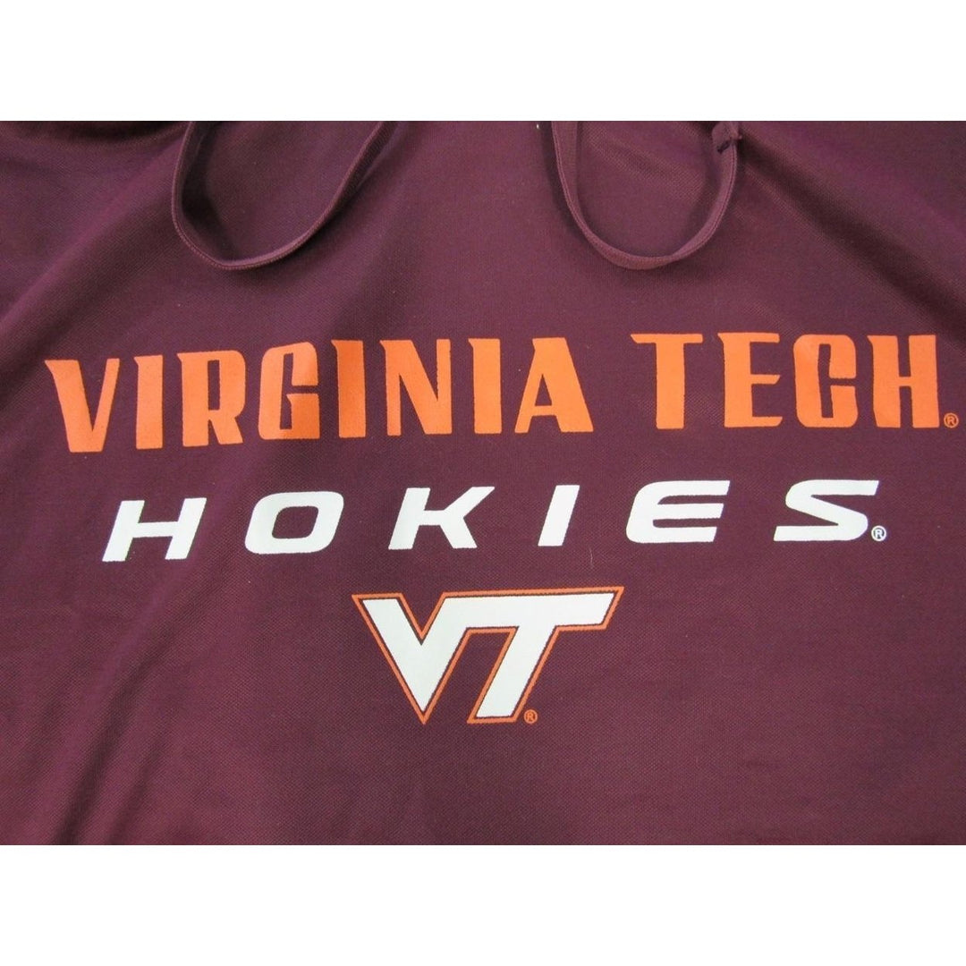 Virginia Tech Hokies Mens Sizes M Medium Maroon Polyester Hoodie 55 Image 3