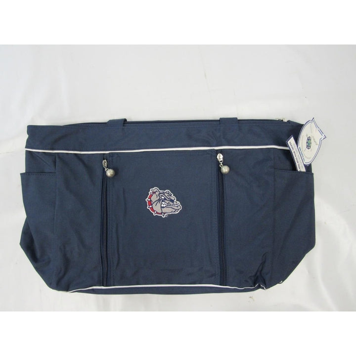 Gonzaga Bulldogs Basketball Theme Navy Blue Diaper Bag Image 1