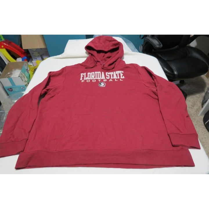 Florida State Seminoles Football Mens Size 3XL 3XLarge Red Hoodie Image 1