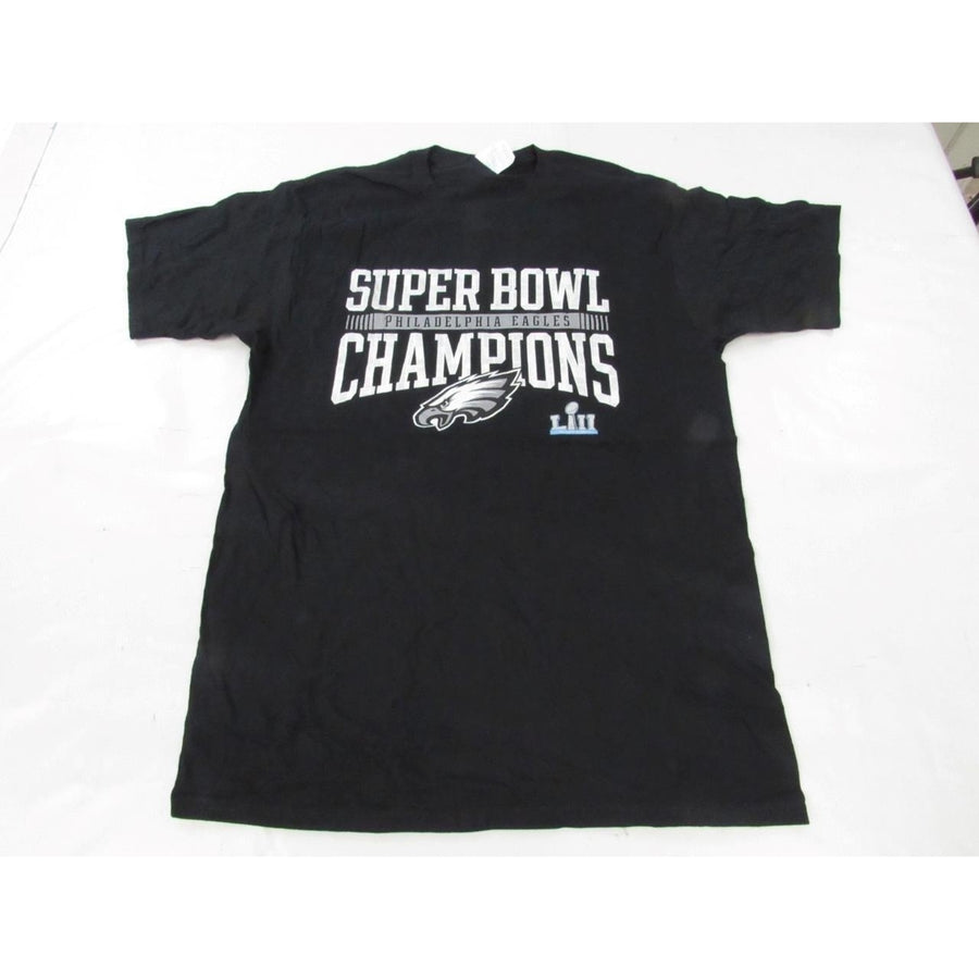 Philadelphia Eagles Superbowl Champions Mens Size M Medium Black Shirt Image 1