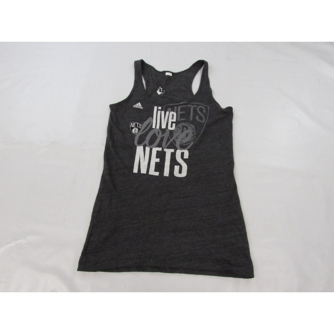 Brooklyn Nets Live Love Nets Womens Size S Small Gray Tanktop Shirt Image 2