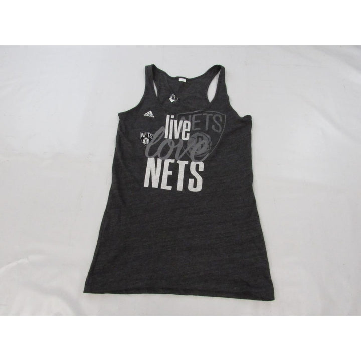 Brooklyn Nets Live Love Nets Womens Size S Small Gray Tanktop Shirt Image 2