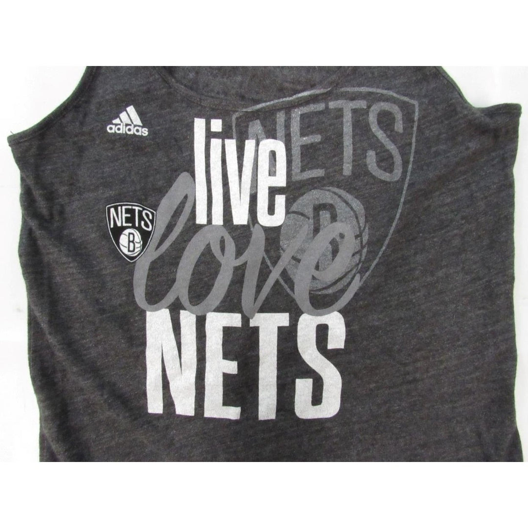 Brooklyn Nets Live Love Nets Womens Size S Small Gray Tanktop Shirt Image 4