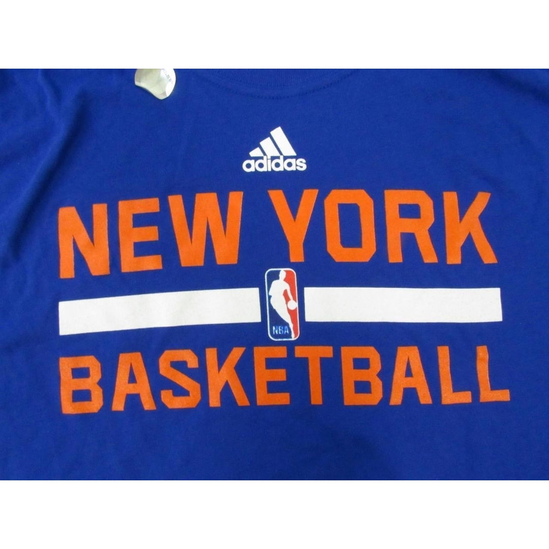 York Knicks Mens Size 4XL 4XLarge Blue Adidas Climalite Long Sleeve Shirt Image 2