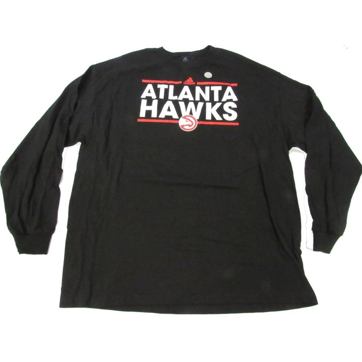 Atlanta Hawks Mens Size 2XL Black Long Sleeve Adidas Shirt Image 1