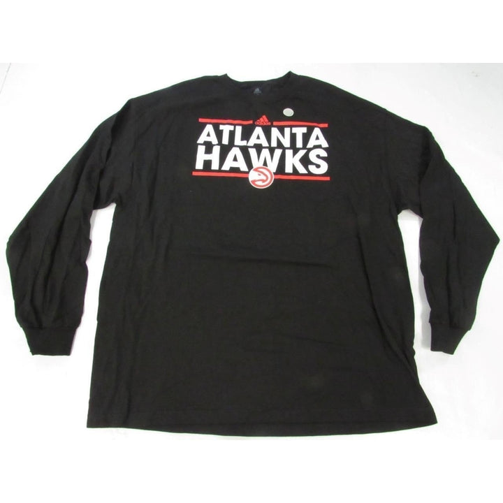 Atlanta Hawks Mens Size 2XL Black Long Sleeve Adidas Shirt Image 4