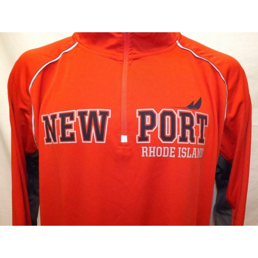 Port Rhode Island Mens Size L Large Red Performance 1/4 Zip Pullover Image 2