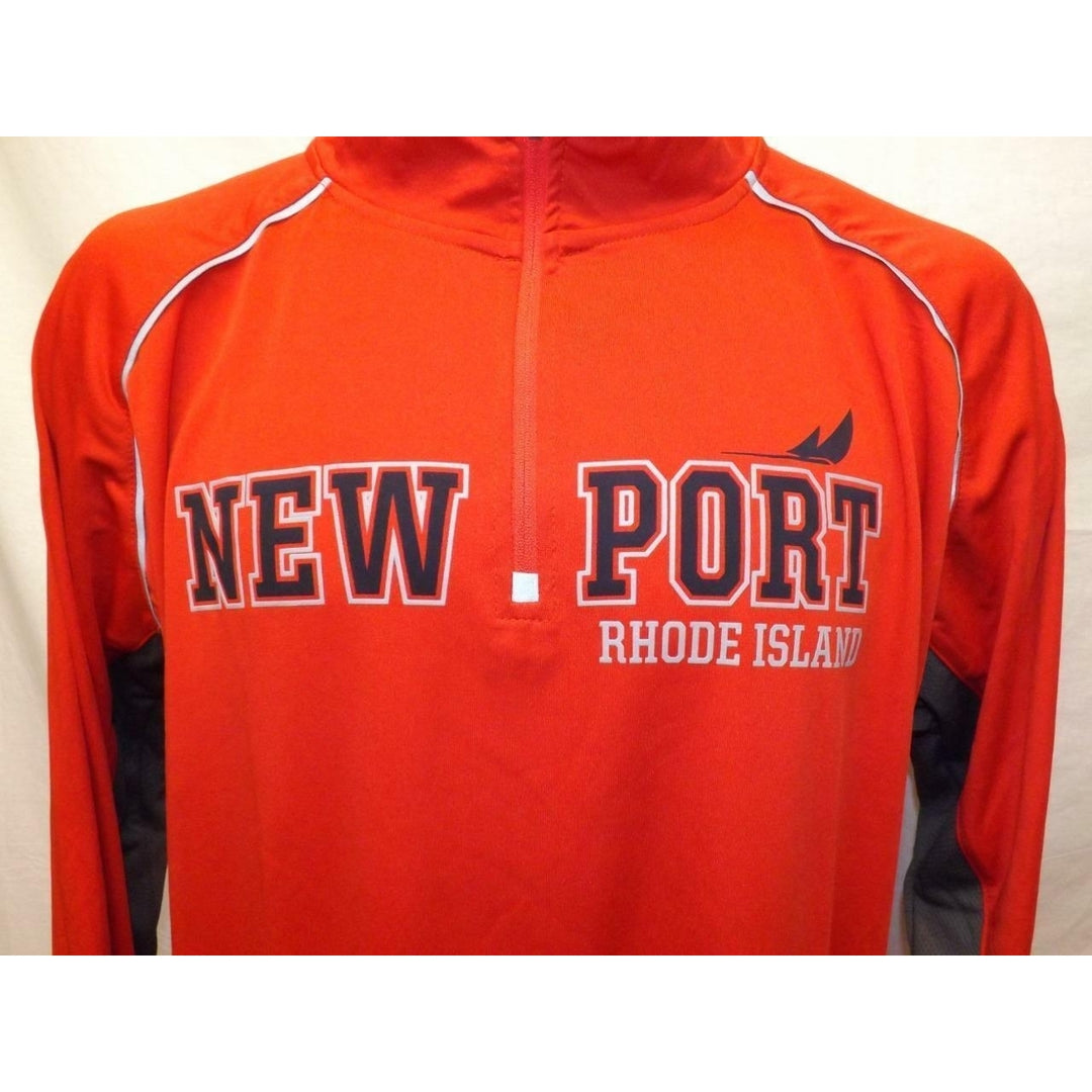 Port Rhode Island Mens Size L Large Red Performance 1/4 Zip Pullover Image 2