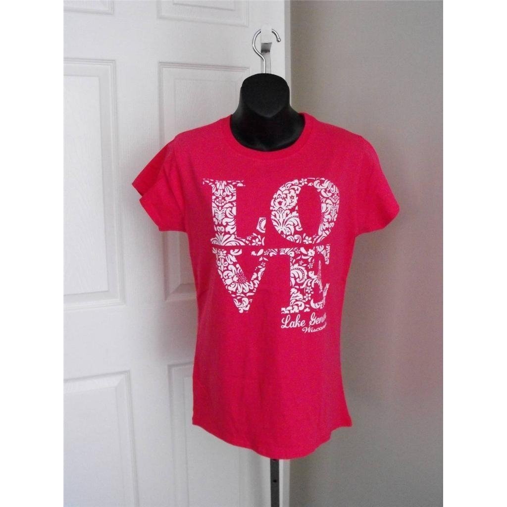 LOVE Lake Geneva Wisconsin Womens Medium Shirt Image 1