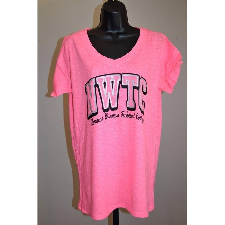 Northeast Wisconsin Technical College WOMENS 2XLARGE 2XL Pink Shirt Image 1